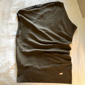 Gucci Kashmir sleeve less asymmetrical , olive green,
